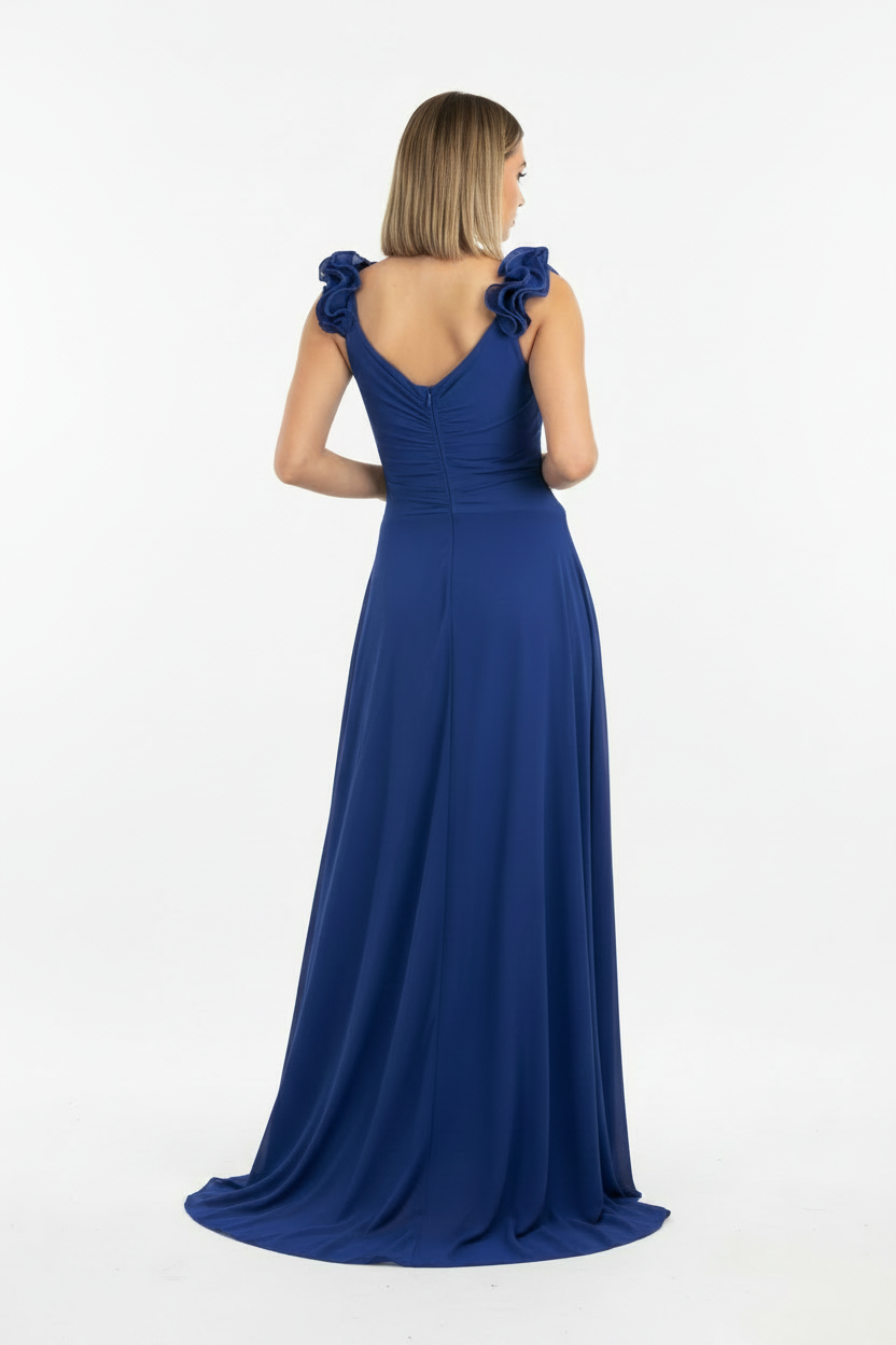 Vestido azul royal vista espalda