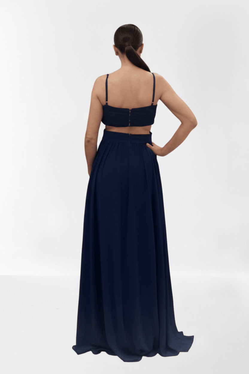 Vestido de Fiesta Largo Ainsa - Aberturas y Falda con Vuelo