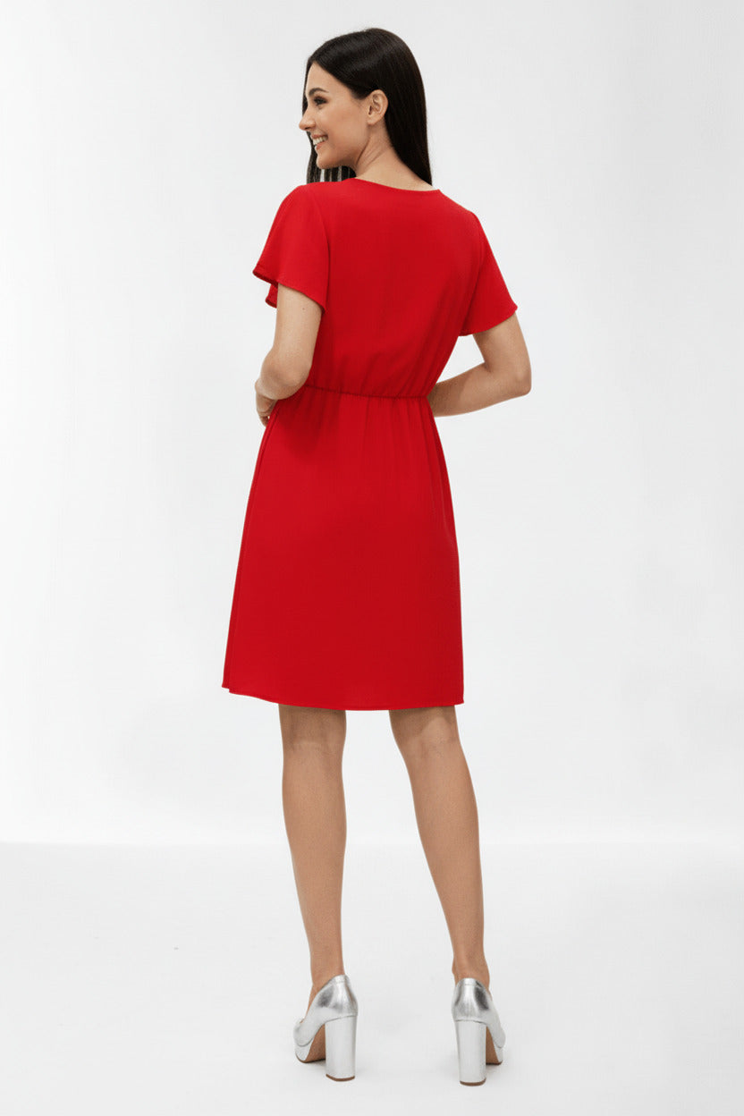 Vestido de Fiesta Corto Arlés - Escote Pico con Volante