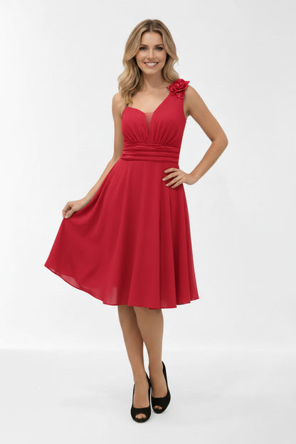 Vestido de fiesta corto escote asimétrico Jumilla