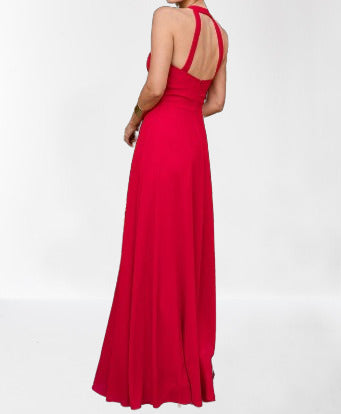 Vestido de Fiesta Largo Clovely - Escote Halter y Espalda Descubierta