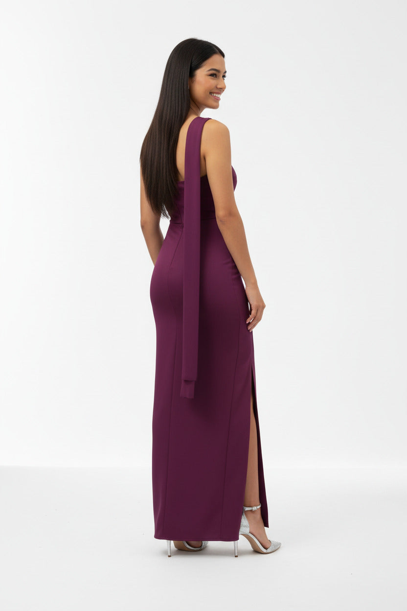 Vestido Largo de Fiesta Brielle - Escote Palabra de Honor con Fular Versátil