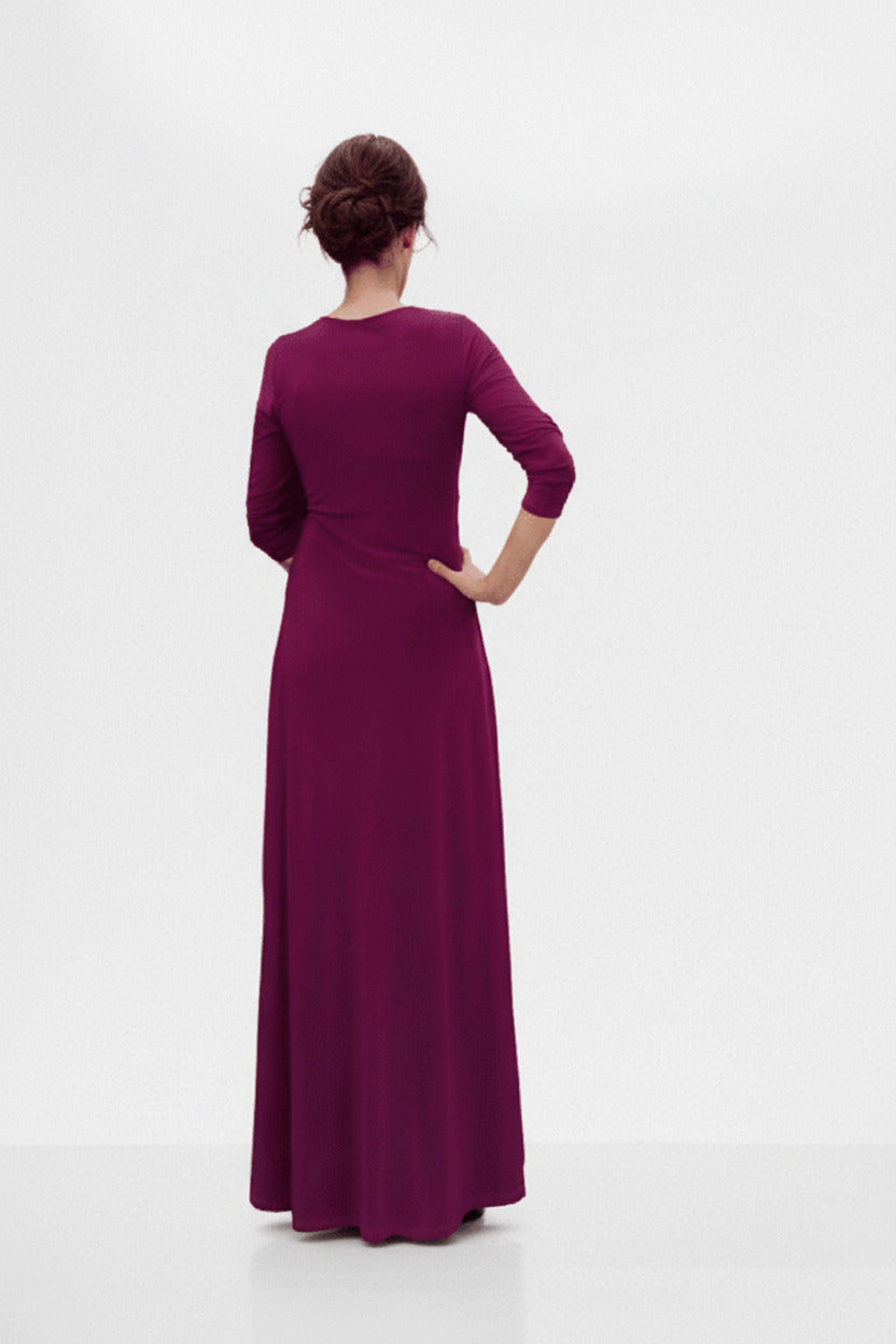 Vestido de Fiesta Largo Ruan - Manga Francesa y Abertura