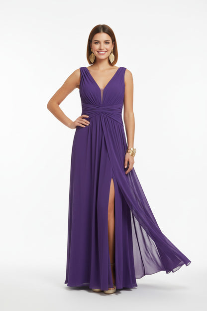 Vestido de Fiesta Largo Sidney - Escote Pico y Abertura Lateral