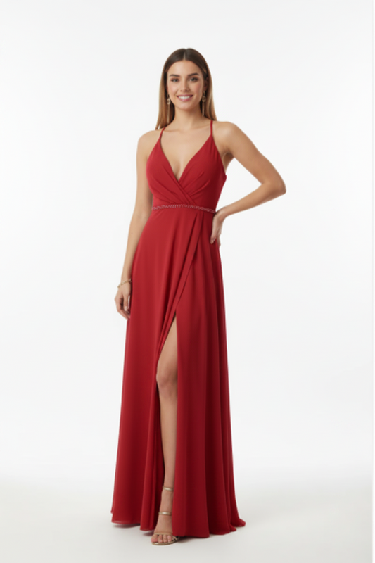 Long party dress with a slit in the skirt, Avignon
