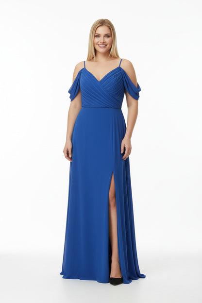 Vestido de Fiesta Largo Carcasone-Talle Grande Escote Corazón azul