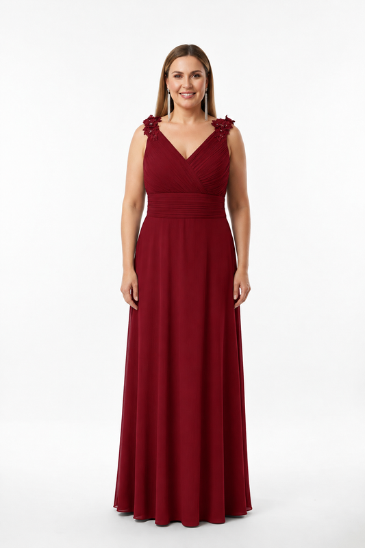 Vestido de Fiesta Largo Ferrara-Talla Grande y Tirantes con Encaje
