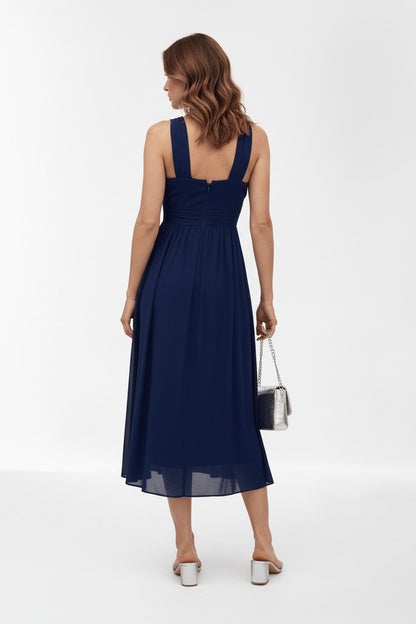 Vestido de fiesta midi escote halter Nyon