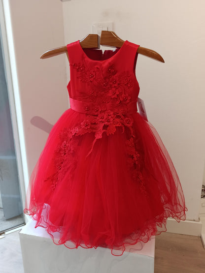 Vestido Fiesta para Niña Rojo Falda Tul