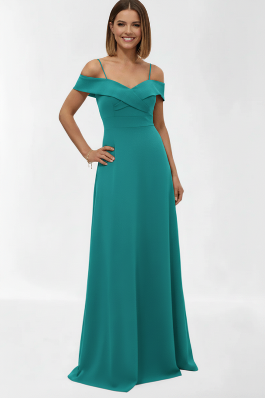 Vestido de fiesta largo Cannes-Escote bardot