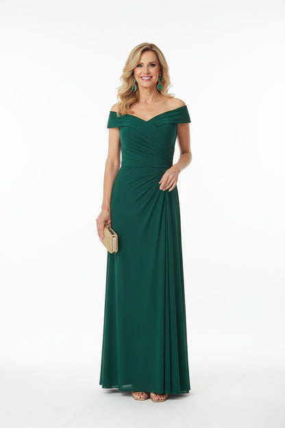 vestido fiesta largo para madrina escote barco verde