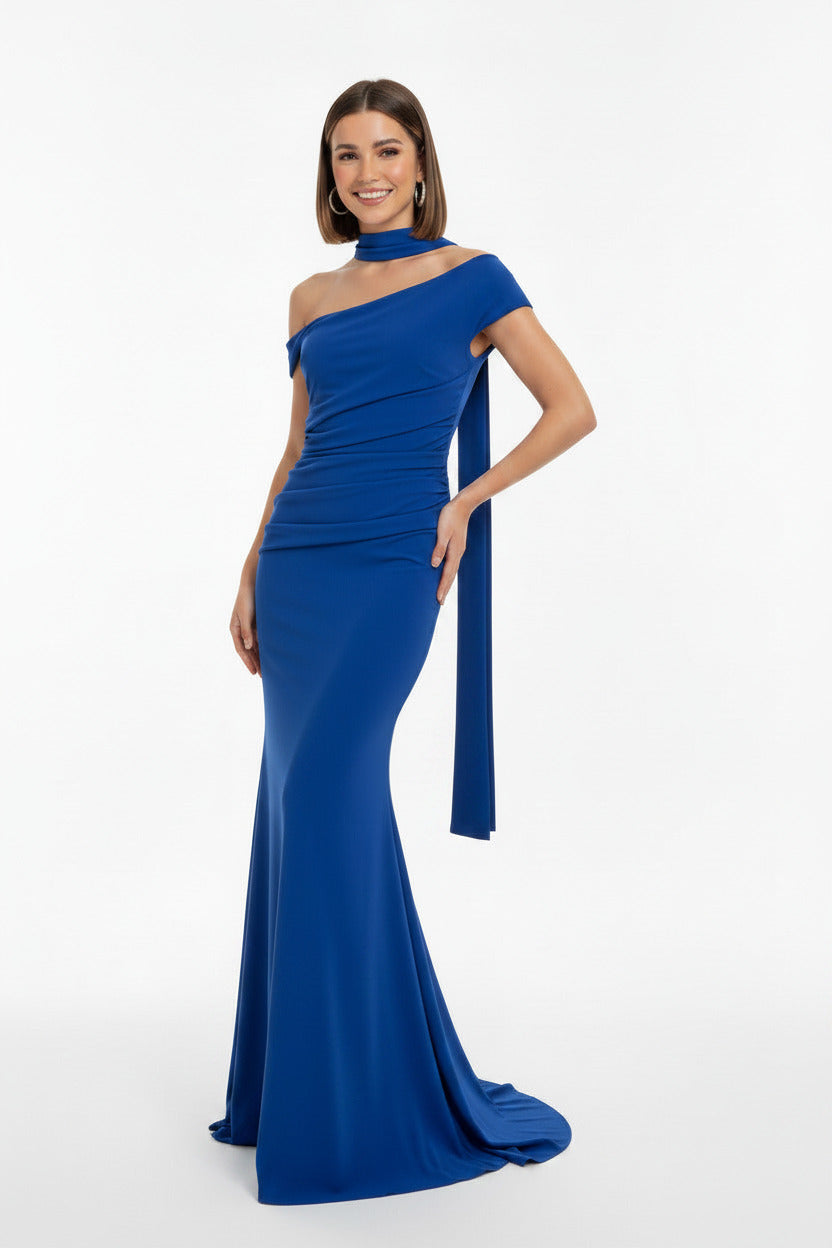 Vestido de Fiesta Zadar-Corte Sirena y Escote Asimétrico