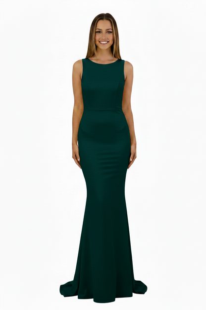 Vestido Sirena Nankín | Espalda Descubierta con Lazo
