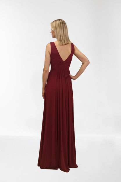 Espalda Vestido de Fiesta Largo Chicago - Escote en V con Pedrería en Cintura
