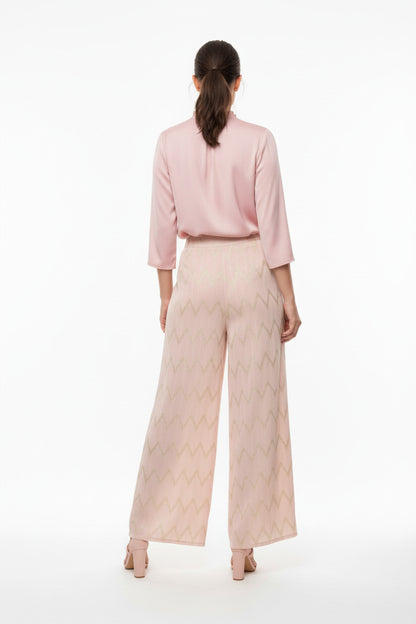 Pantalón de Fiesta Rosa con Senefa Dorada