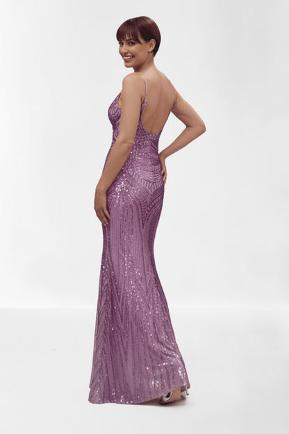 Vestido de Fiesta Sirena Wels - Lentejuelas y Escote en V